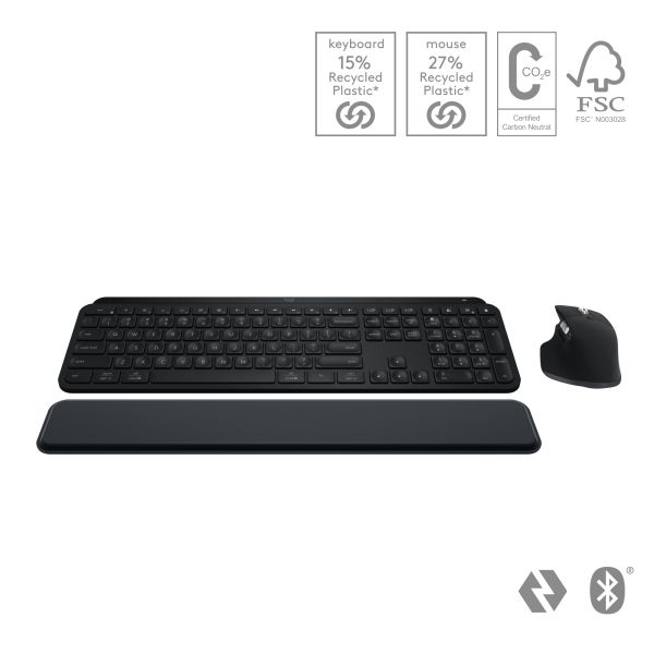 Logitech MX Keys S Combo toetsenbord Inclusief muis RF-draadloos + Bluetooth QWERTY US International Grafiet (920-011614)
