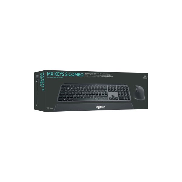 Logitech MX Keys S Combo toetsenbord Inclusief muis RF-draadloos + Bluetooth QWERTY US International Grafiet (920-011614)