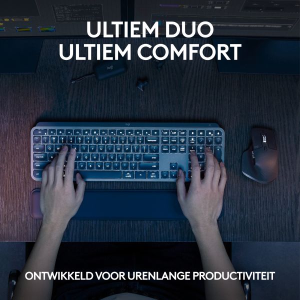 Logitech MX Keys S Combo toetsenbord Inclusief muis RF-draadloos + Bluetooth QWERTY US International Grafiet (920-011614)