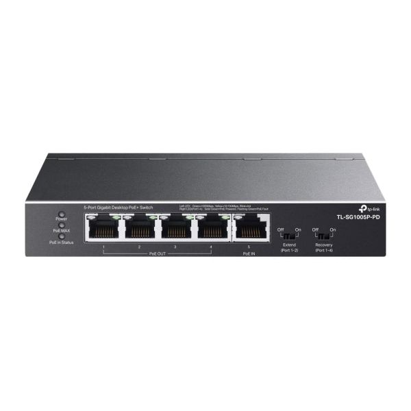TP-Link TL-SG1005P-PD netwerk-switch Gigabit Ethernet (10/100/1000) Power over Ethernet (PoE) Zwart (TL-SG1005P-PD)