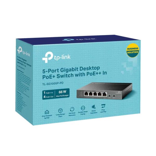 TP-Link TL-SG1005P-PD netwerk-switch Gigabit Ethernet (10/100/1000) Power over Ethernet (PoE) Zwart (TL-SG1005P-PD)