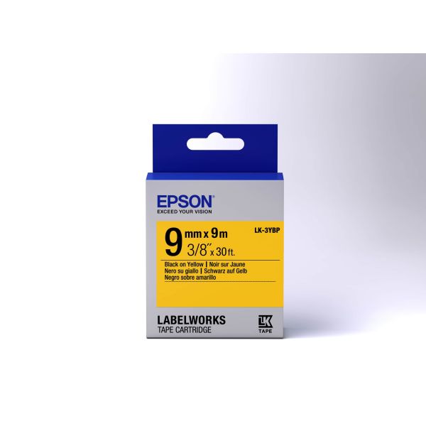 Epson Pastel Tape - LK-3YBP Pastel Blk/Yell 9/9 (C53S653002)
