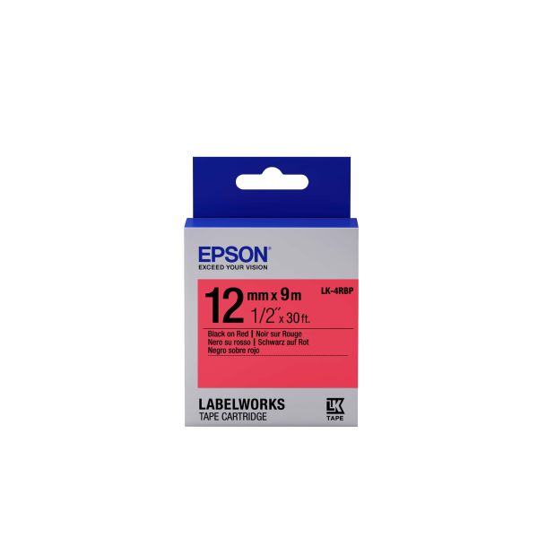 Epson Pastel Tape- LK-4RBP Pastel Blk/Red 12/9 (C53S654007) Epson Pastel Tape- LK-4RBP Pastel Blk/Red 12/9 (C53S654007)