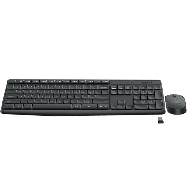 Logitech MK235 toetsenbord Inclusief muis RF Draadloos Hongaars Grijs (920-007935)