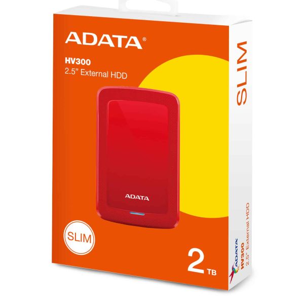 ADATA HV300 externe harde schijf 2 TB 2.5" 3.2 Gen 1 (3.1 Gen 1) Rood (AHV300-2TU31-CRD)