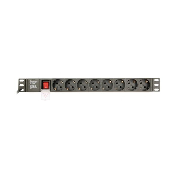 Gembird EG-PDU-014-C14 energiedistributie 8 AC-uitgang(en) 1U Zwart (EG-PDU-014-C14)