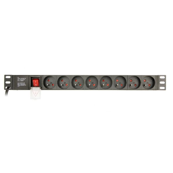 Gembird EG-PDU-014-F energiedistributie 8 AC-uitgang(en) 1U Zwart (EG-PDU-014-F)