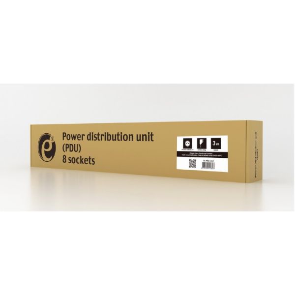 Gembird EG-PDU-014-F energiedistributie 8 AC-uitgang(en) 1U Zwart (EG-PDU-014-F)