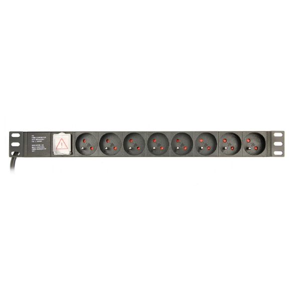 Gembird EG-PDU-014-F energiedistributie 8 AC-uitgang(en) 1U Zwart (EG-PDU-014-F)