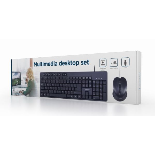 Gembird KBS-UM-04 toetsenbord Inclusief muis USB QWERTY Amerikaans Engels Zwart (KBS-UM-04)