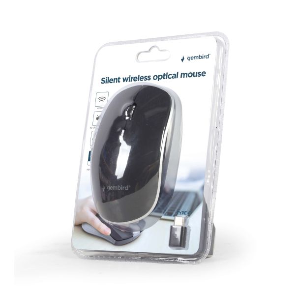 Gembird MUSW-4BSC-01 muis Ambidextrous RF Wireless + USB Type-C Optisch 1600 DPI (MUSW-4BSC-01)