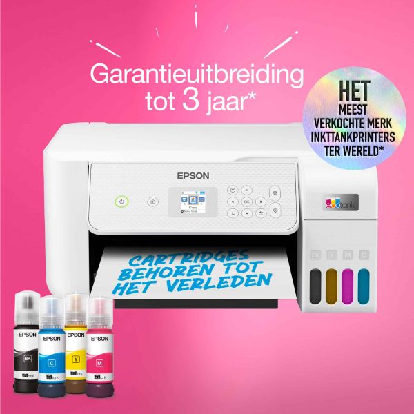 Epson EcoTank ET-2876 A4 multifunctionele Wi-Fi-printer met inkttank, inclusief tot 3 jaar inkt (C11CJ66423)