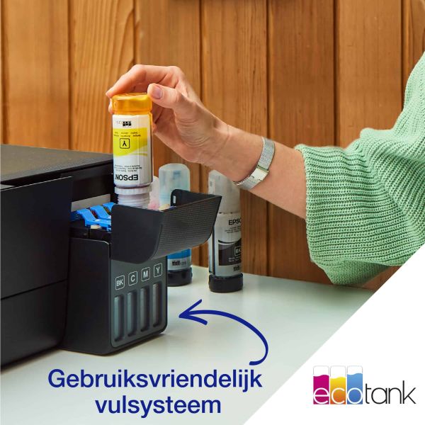 Epson EcoTank ET-2861 A4 multifunctionele Wi-Fi-printer met inkttank, inclusief tot 3 jaar inkt (C11CJ67429)
