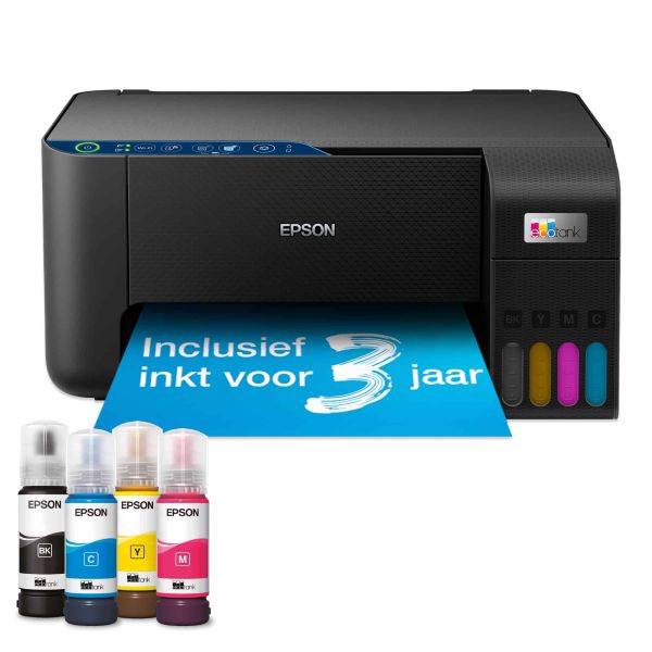 Epson EcoTank ET-2861 A4 multifunctionele Wi-Fi-printer met inkttank, inclusief tot 3 jaar inkt (C11CJ67429)