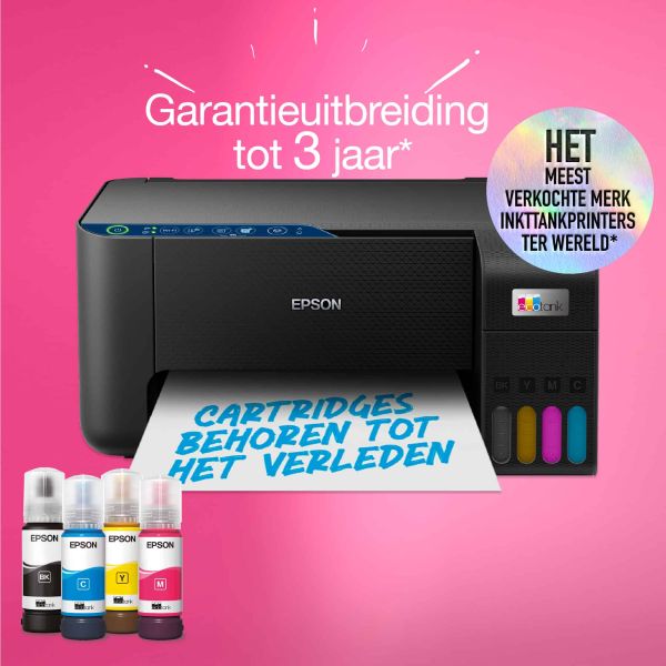 Epson EcoTank ET-2861 A4 multifunctionele Wi-Fi-printer met inkttank, inclusief tot 3 jaar inkt (C11CJ67429)