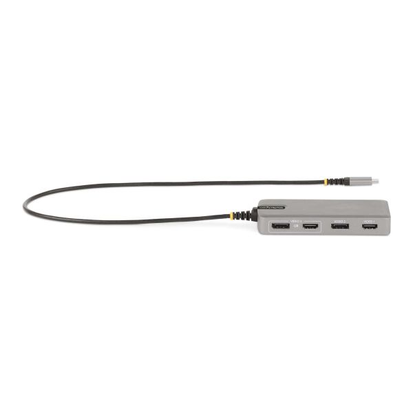 StarTech.com USB-C Triple Monitor Multiport Adapter, Dual 4K 60Hz + 4K 30Hz HDMI & DisplayPort, 3-Port USB Hub, 10Gbps, 100W PD Pass-Through, GbE, Travel Dock, Windows & ChromeOS (117B-USBC-MULTIPORT)