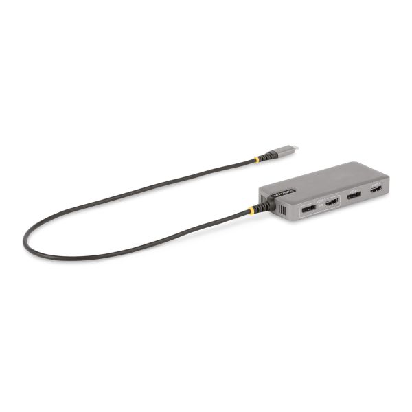 StarTech.com USB-C Triple Monitor Multiport Adapter, Dual 4K 60Hz + 4K 30Hz HDMI & DisplayPort, 3-Port USB Hub, 10Gbps, 100W PD Pass-Through, GbE, Travel Dock, Windows & ChromeOS (117B-USBC-MULTIPORT)