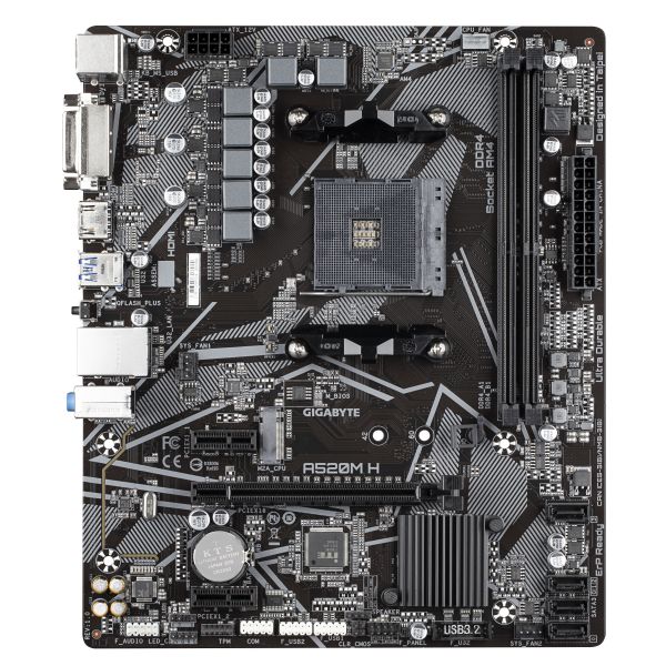GIGABYTE A520M H moederbord AMD A520 Socket AM4 micro ATX