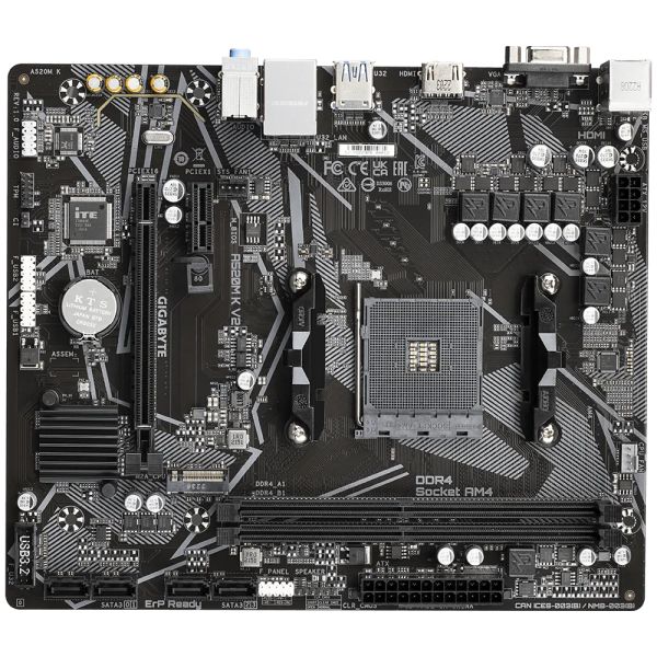 GIGABYTE A520M K V2 moederbord AMD A520 Socket AM4 micro ATX (A520M K V2) GIGABYTE A520M K V2 moederbord AMD A520 Socket AM4 micro ATX
