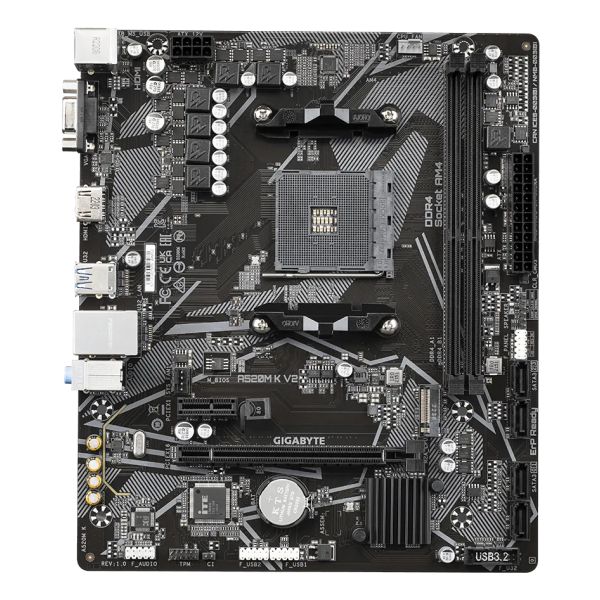 GIGABYTE A520M K V2 moederbord AMD A520 Socket AM4 micro ATX (A520M K V2) GIGABYTE A520M K V2 moederbord AMD A520 Socket AM4 micro ATX