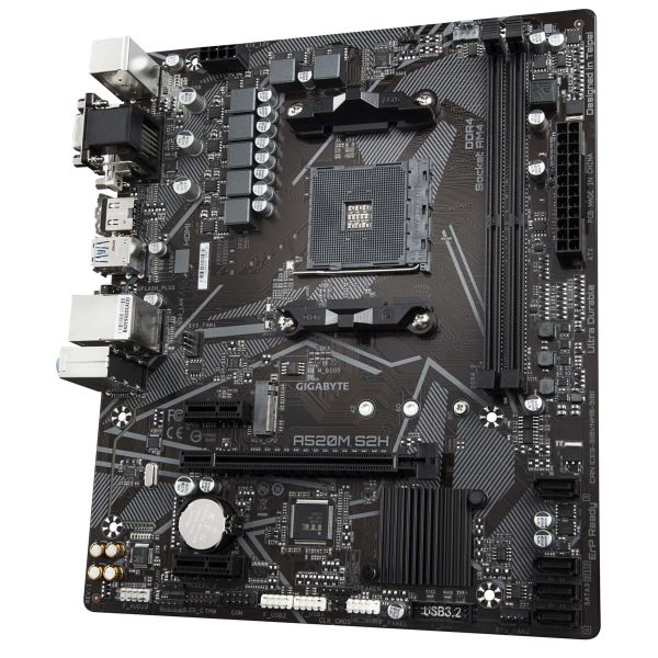 GIGABYTE A520M S2H moederbord AMD A520 Socket AM4 micro ATX (A520M S2H) GIGABYTE A520M S2H moederbord AMD A520 Socket AM4 micro ATX (A520M S2H)