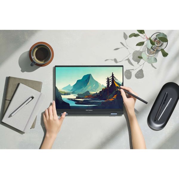 ASUS ZenBook 14 Flip OLED UP3404VA-KN178X Hybride (2-in-1) 35,6 cm (14") Touchscreen 3K Intel® Core™ i7 i7-1360P 16 GB LPDDR5-SDRAM 1 TB SSD Wi-Fi 6E (802.11ax) Windows 11 Pro Zilver (90NB10E3-M00890)