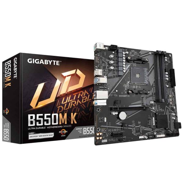 Gigabyte B550M K 1.0 moederbord AMD B550 Socket AM4 micro ATX (B550M K) Gigabyte B550M K 1.0 moederbord AMD B550 Socket AM4 micro ATX (B550M K)