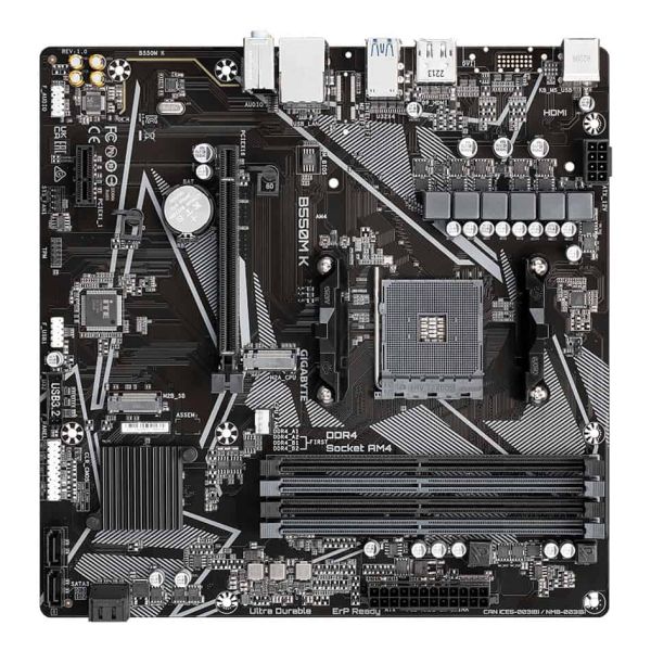 GIGABYTE B550M K moederbord AMD B550 Socket AM4 micro ATX (B550M K)