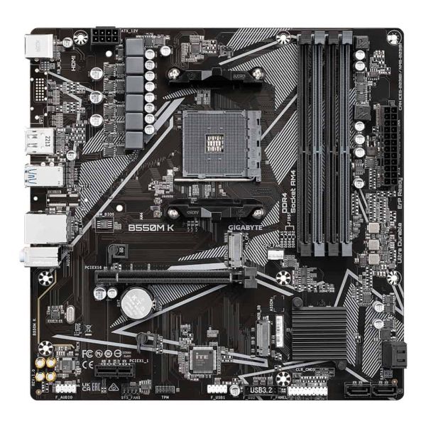 GIGABYTE B550M K moederbord AMD B550 Socket AM4 micro ATX (B550M K)