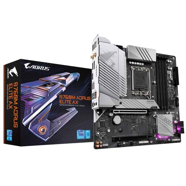 Gigabyte B760M AORUS ELITE AX moederbord Intel B760 LGA 1700 micro ATX (B760M AORUS ELITE AX)