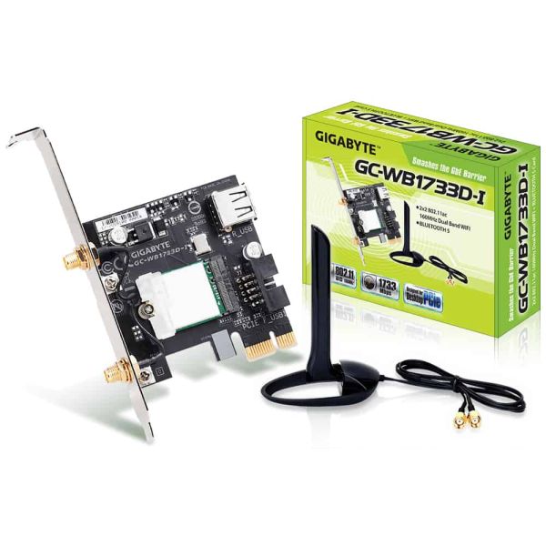 Gigabyte GC-WB1733D-I netwerkkaart Intern WLAN / Bluetooth 1733 Mbit/s (GC-WB1733D-I) Gigabyte GC-WB1733D-I netwerkkaart Intern WLAN / Bluetooth 1733 Mbit/s (GC-WB1733D-I)