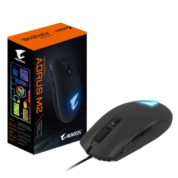 GIGABYTE AORUS M2 muis Gamen Ambidextrous USB Type-A Optisch 6200 DPI (GM-AORUS M2)