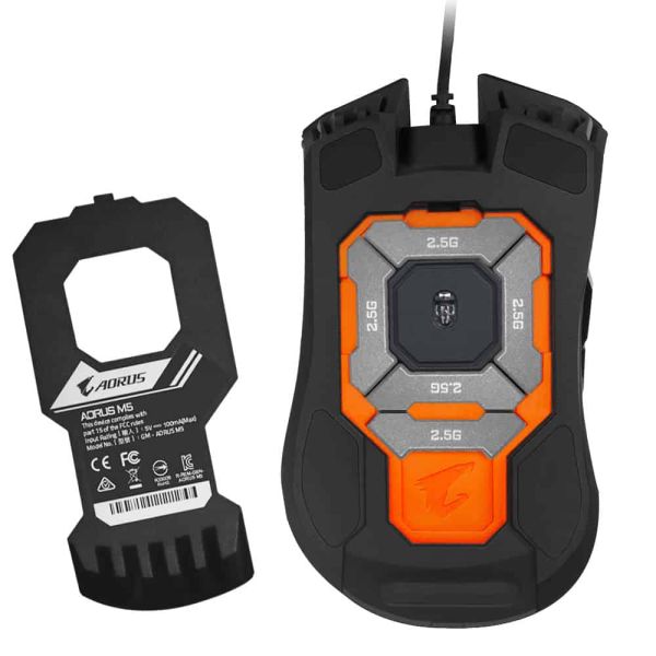 GIGABYTE AORUS M5 muis Gamen Rechtshandig USB Type-A Optisch 16000 DPI (GM-AORUS M5)
