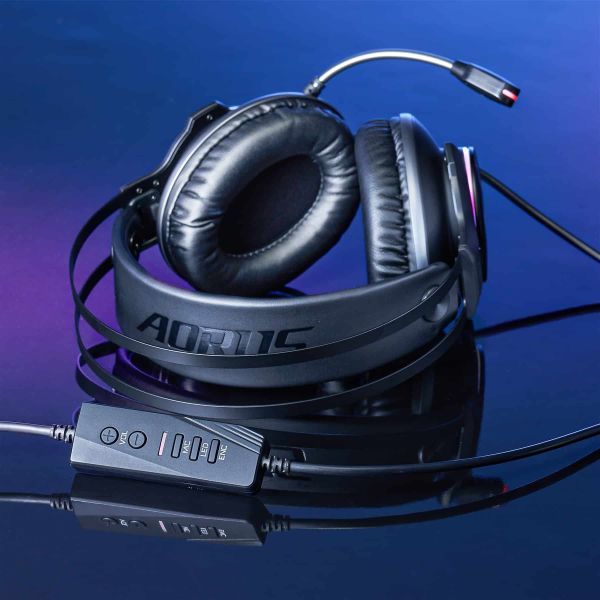 Gigabyte AORUS H1 hoofdtelefoon/headset Hoofdtelefoons Bedraad Hoofdband Gamen USB Type-A Zwart (GP-AORUS H1)