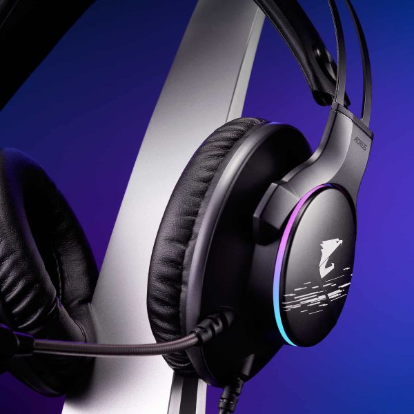 Gigabyte AORUS H1 hoofdtelefoon/headset Hoofdtelefoons Bedraad Hoofdband Gamen USB Type-A Zwart (GP-AORUS H1)