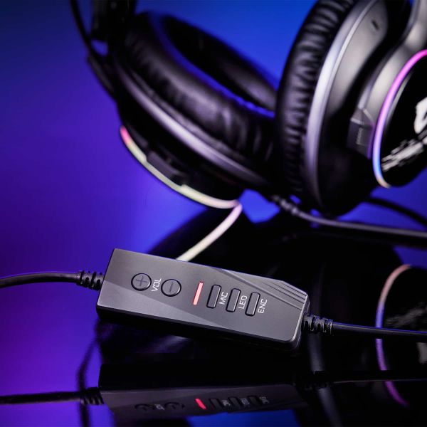 Gigabyte AORUS H1 hoofdtelefoon/headset Hoofdtelefoons Bedraad Hoofdband Gamen USB Type-A Zwart (GP-AORUS H1)