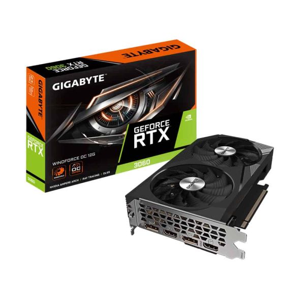 GIGABYTE GeForce RTX 3060 WINDFORCE OC 12G (rev. 2.0) NVIDIA 12 GB GDDR6 (GV-N3060WF2OC-12GD)
