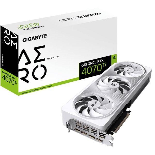 GIGABYTE AERO GeForce RTX 4070 Ti OC 12G NVIDIA 12 GB GDDR6X (GV-N407TAERO OC-12GD) GIGABYTE AERO GeForce RTX 4070 Ti OC 12G NVIDIA 12 GB GDDR6X (GV-N407TAERO OC-12GD)