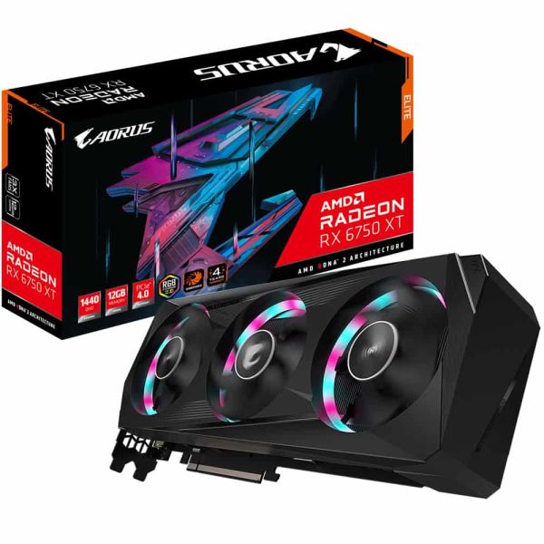 GIGABYTE AORUS Radeon RX 6750 XT ELITE 12G AMD 12 GB GDDR6 (GV-R675XTAORUS E-12GD)