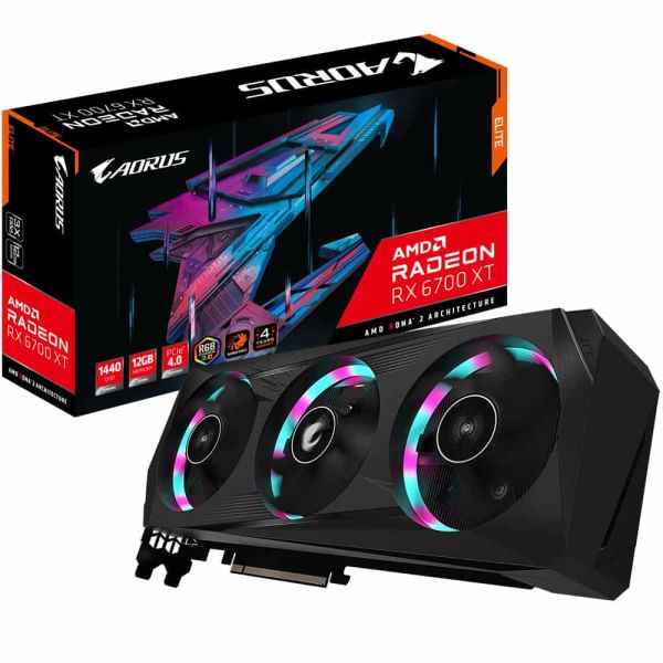 GIGABYTE AORUS Radeon RX 6700 XT ELITE 12G AMD 12 GB GDDR6 (GV-R67XTAORUS E-12GD)