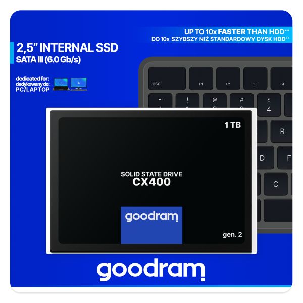 Goodram CX400 gen.2 1 TB 2.5" SATA III 3D TLC NAND (SSDPR-CX400-01T-G2)