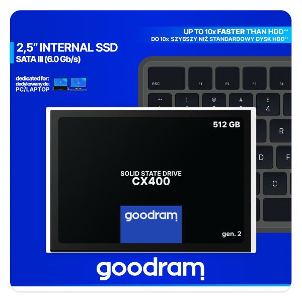 Goodram CX400 gen.2 512 GB 2.5" SATA III 3D TLC NAND (SSDPR-CX400-512-G2)