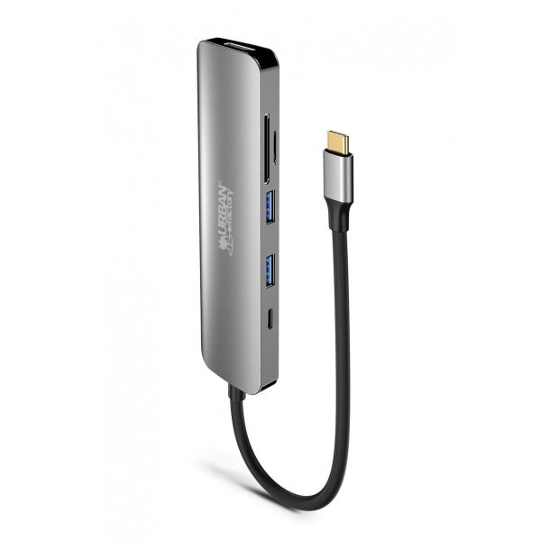 Urban Factory MHC45UF laptop dock & poortreplicator Bedraad USB 3.2 Gen 1 (3.1 Gen 1) Type-C Grijs (MHC45UF)