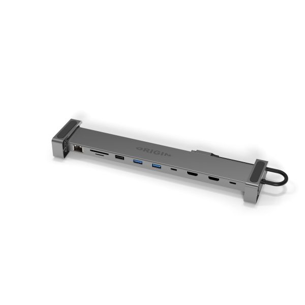 Origin Storage Travel Dock USB C 10in1 with dual HDMI 4k 60HZ Bedraad USB 3.2 Gen 1 (3.1 Gen 1) Type-A + Type-C Grijs (OSDOCK-TD9-1)