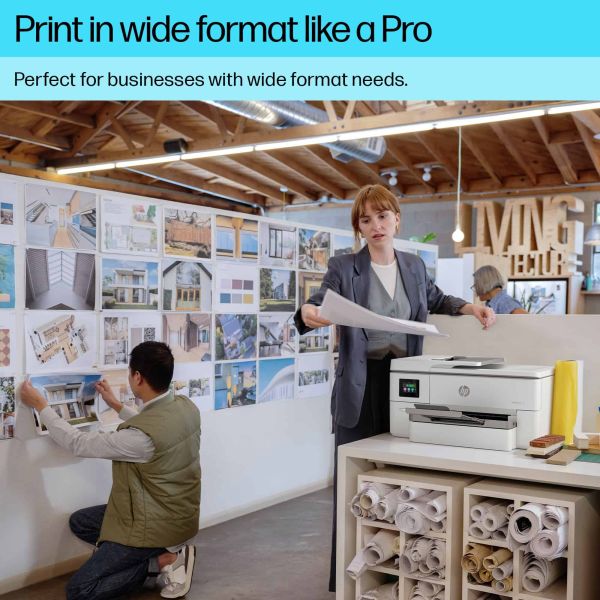 HP OfficeJet Pro HP 9720e Wide Format All-in-One printer, Kleur, Printer voor Kleine kantoren, Printen, kopiëren, scannen, HP+; geschikt voor HP Instant Ink; draadloos; dubbelzijdig printen; automatische documentinvoer; printen vanaf telefoon of tablet; s
