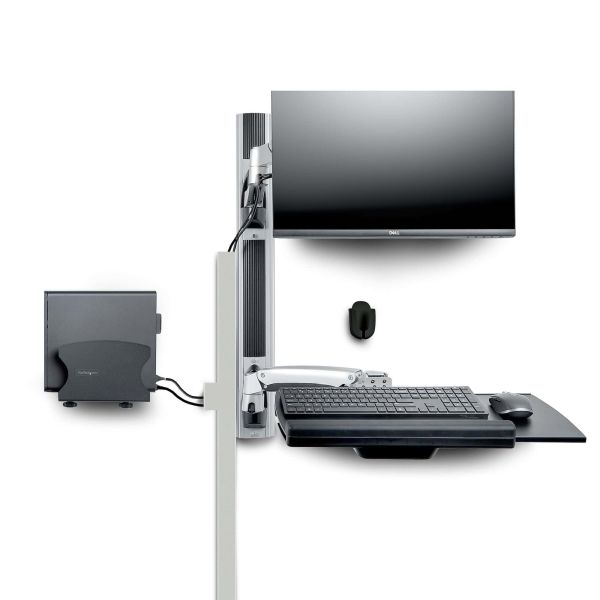 StarTech.com Wandmonteerbare Zit-Sta Werkplek, VESA-Beugel Voor 32" Scherm (10kg), Volledig Scharnierende Monitorarm & Toetsenbordhouder (2PASTSC-WALL-MOUNT)