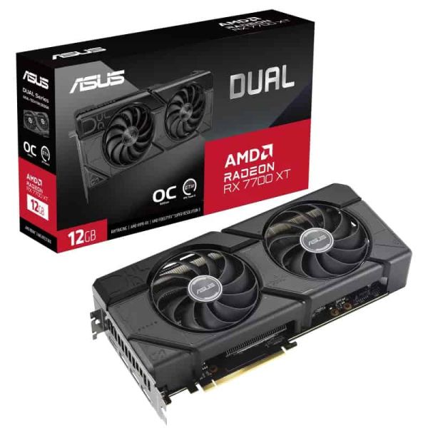 ASUS Dual -RX7700XT-O12G AMD Radeon RX 7700 XT 12 GB GDDR6 (90YV0JZ0-M0NA00)
