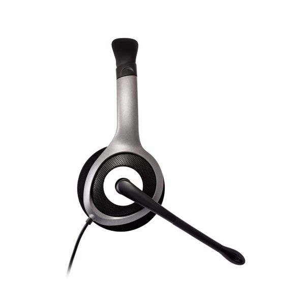 V7 HU521-2EP hoofdtelefoon/headset Bedraad Hoofdband Kantoor/callcenter Zwart, Zilver (PM45A10000030300)