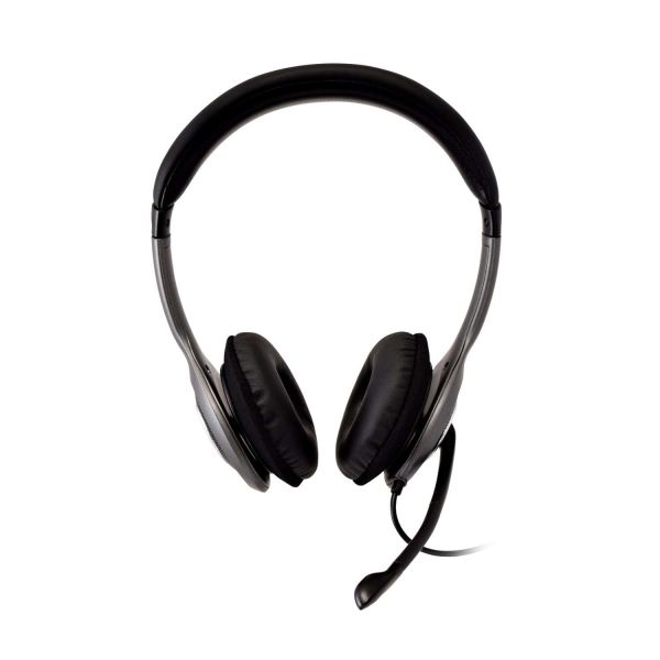 V7 HU521-2EP hoofdtelefoon/headset Bedraad Hoofdband Kantoor/callcenter Zwart, Zilver (PM45A10000030300)