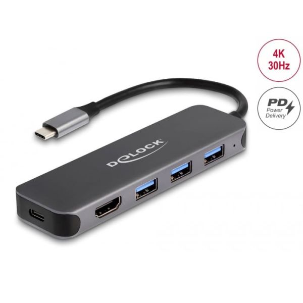 DeLOCK 64171 laptop dock & poortreplicator USB 3.2 Gen 1 (3.1 Gen 1) Type-C Grijs (64171)